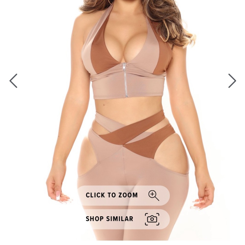 NWT All I want cutout legging set taupe/brown